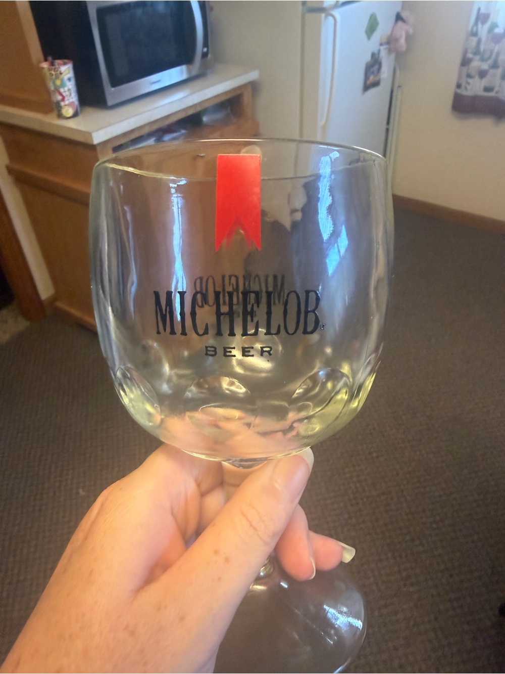 1970s Vintage Michelob Beer Goblet - Clear Glass